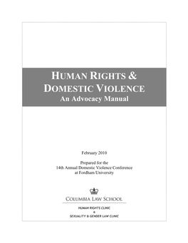 Human Rights and Domestic Violence: an Advocacy Manual