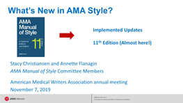 What's New in AMA Style