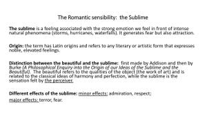 The Romantic Sensibility: the Sublime