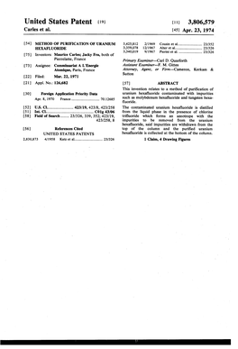 United States Patent 19 (11) 3,806,579 Carles Et Al
