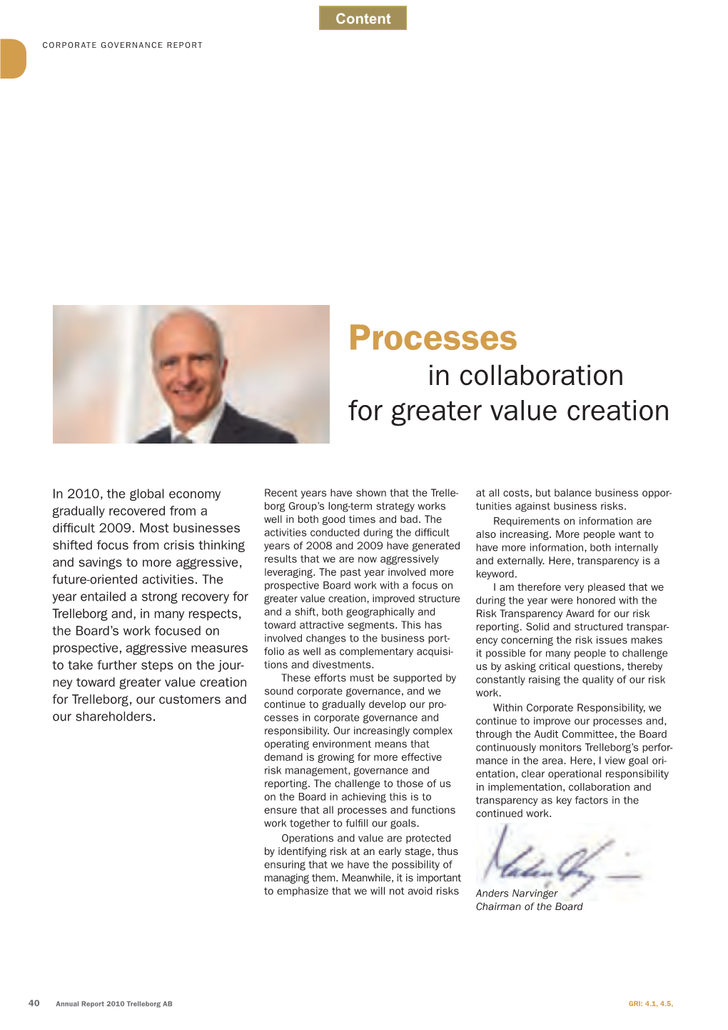 Processes in Collaboration for Greater Value Creation