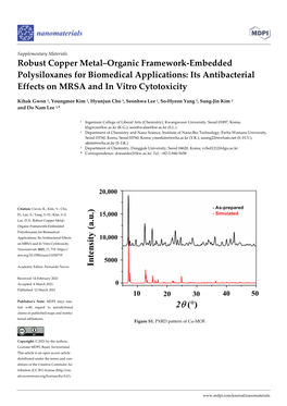 Robust Copper Metal–Organic Framework-Embedded Polysiloxanes for Biomedical Applications: Its Antibacterial Effects on MRSA and in Vitro Cytotoxicity