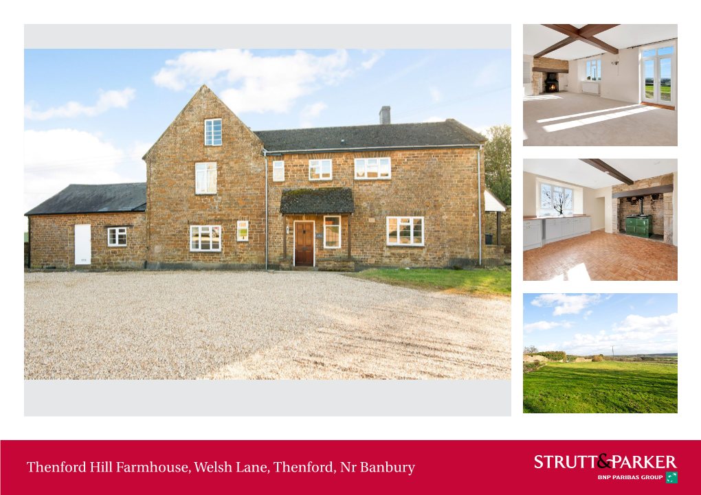 Thenford Hill Farmhouse, Welsh Lane, Thenford, Nr Banbury Thenford Hill Farmhouse, Outside Large Gravelled Driveway with Turning Circle