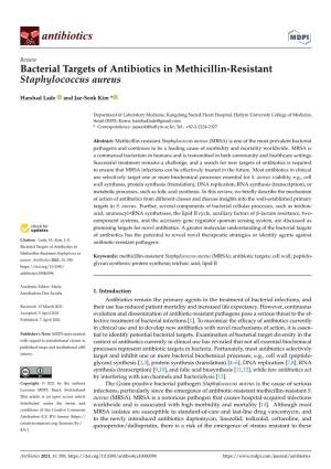 Bacterial Targets of Antibiotics in Methicillin-Resistant Staphylococcus Aureus