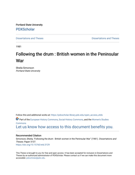 British Women in the Peninsular War