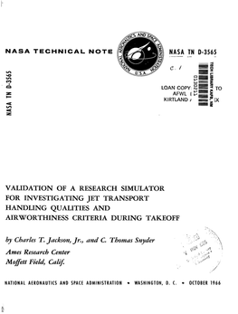 Validation of a Research Simulator for Investigating Jet Transport Handling Qualities and Airworthiness Criteria During Takeoff