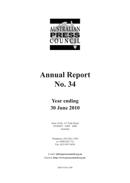 Annual Report No. 34