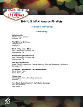 2014 U.S. MAXI Awards Finalists