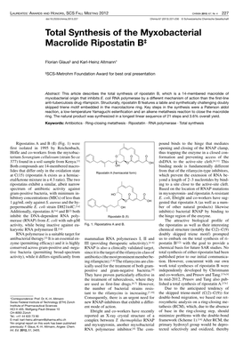 Total Synthesis of the Myxobacterial Macrolide Ripostatin B‡