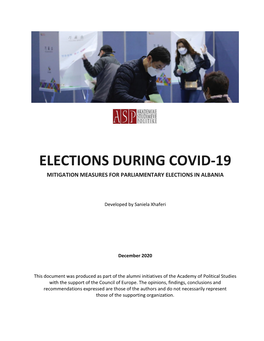 Elections During Covid-19 Mitigation Measures for Parliamentary Elections in Albania