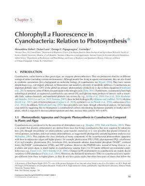 Cyanobacteria: Relation to Photosynthesis☆
