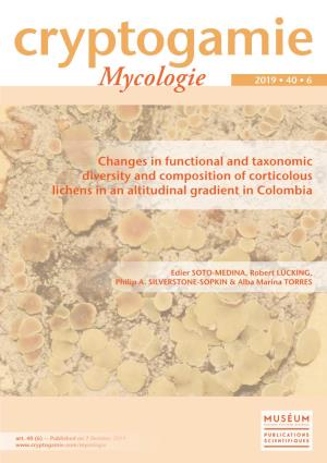 Changes in Functional and Taxonomic Diversity and Composition of Corticolous Lichens in an Altitudinal Gradient in Colombia