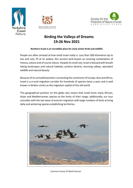 Birding the Valleys of Dreams 19-26 Nov 2021