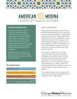 EDUCATOR LEARNING GUIDE the American Medina