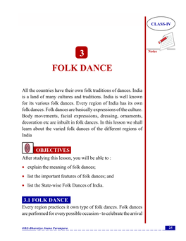 Folk Dance CLASS-IV