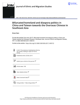 Bifurcated Homeland and Diaspora Politics in China and Taiwan Towards the Overseas Chinese in Southeast Asia