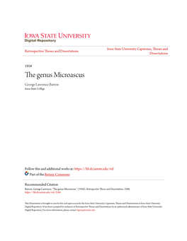 The Genus Microascus George Lawrence Barron Iowa State College