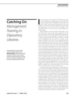 Catching on Management Training in Depository Libraries
