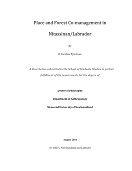 Place and Forest Co-Management in Nitassinan/Labrador