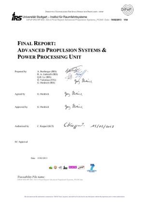 23.4 Final Report Advanced Propulsion Systems PCS05 Date : 15/02/2013 1/54
