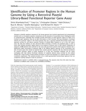 Identification of Promoter Regions in the Human Genome by Using a Retroviral Plasmid Library-Based Functional Reporter Gene Assa