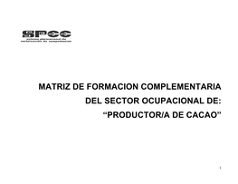 Productor/A De Cacao”