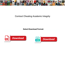 Contract Cheating Academic Integrity