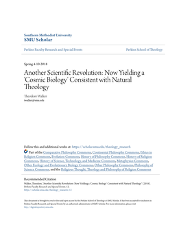 Consistent with Natural Theology Theodore Walker Twalker@Smu.Edu