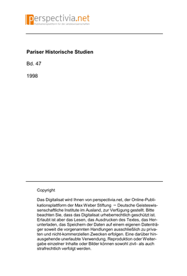 Pariser Historische Studien Bd. 47 1998