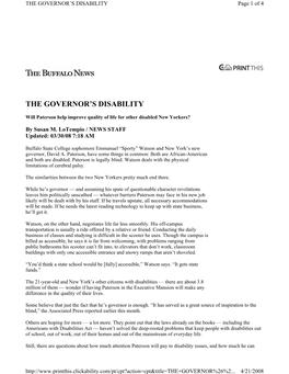 The Governor's Disability