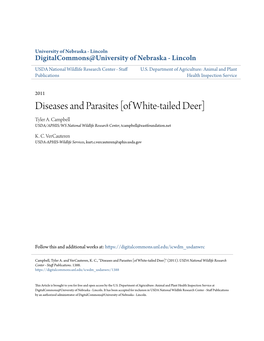 Diseases and Parasites [Of White-Tailed Deer] Tyler A