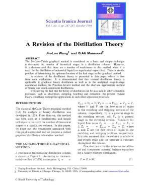 A Revision of the Distillation Theory