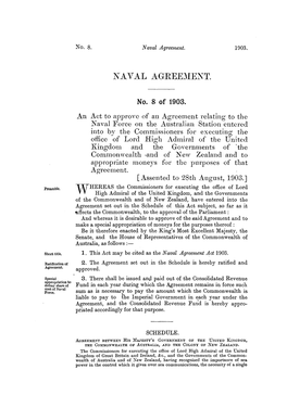 Naval Agreement. 1903