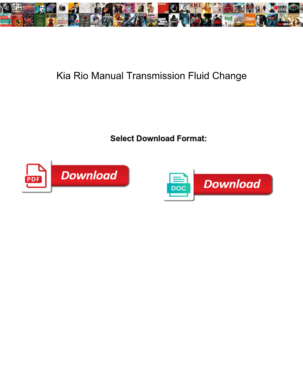 Kia Rio Manual Transmission Fluid Change