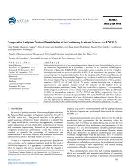 Comparative Analysis of Student Dissatisfaction of the Continuing Academic Semesters at UNTELS