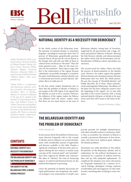 The Belarusian Identity and the Problem of Democracy National Identity As a Necessity for Democracy