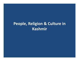 People, Religion & Culture in Kashmir