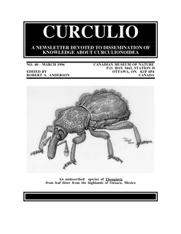 Curculio a Newsletter Devoted to Dissemination of Knowledge About Curculionoidea