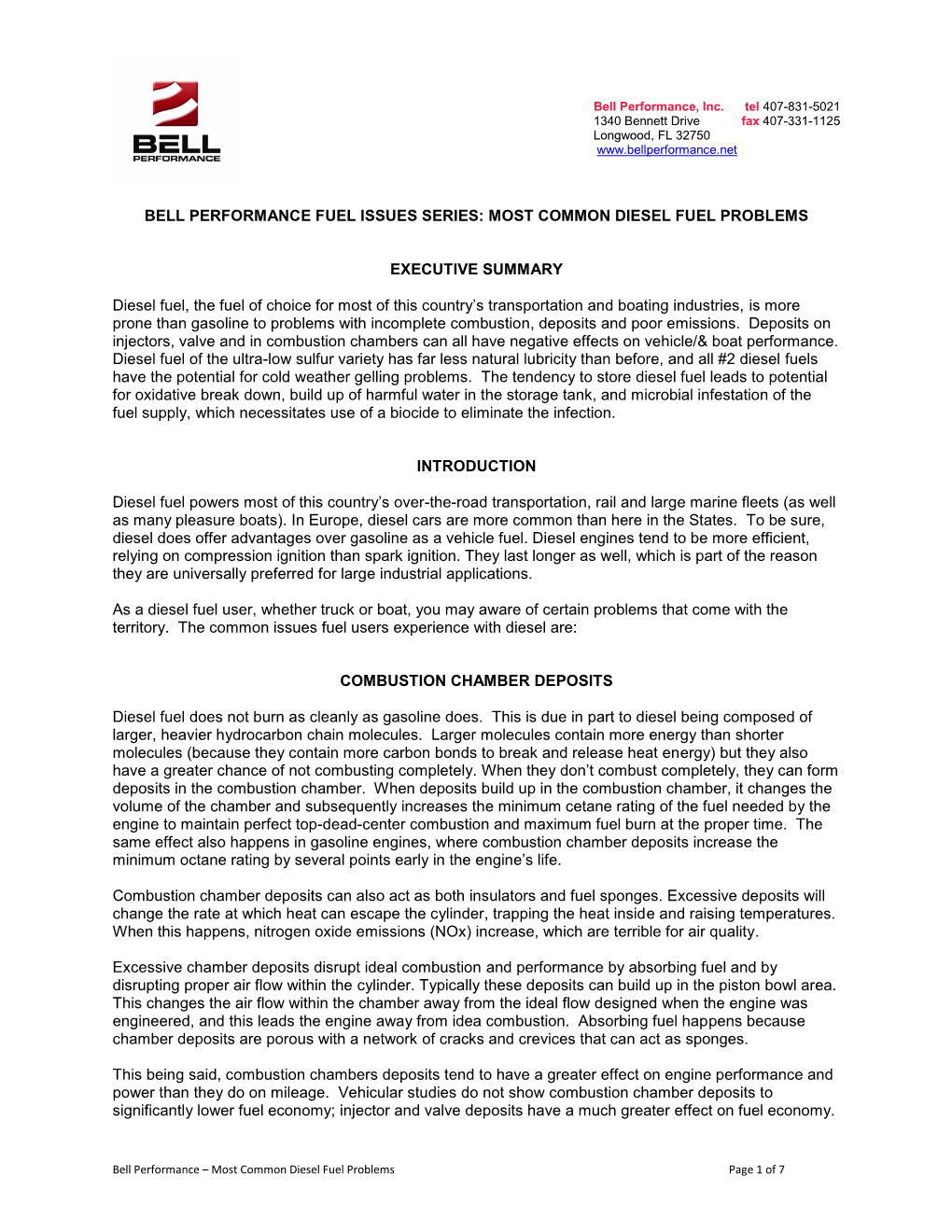 Bell Performance Fuel Issues Series: Most Common Diesel Fuel Problems