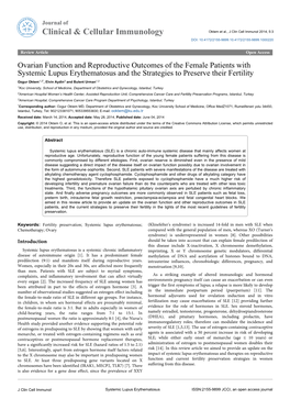 Ovarian Function and Reproductive Outcomes of the Female Patients