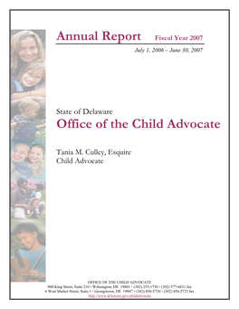 Annual Report Fiscal Year 2007 Office of the Child Advocate