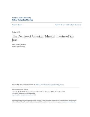 The Demise of American Musical Theatre of San Jose