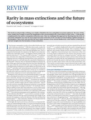 Rarity in Mass Extinctions and the Future of Ecosystems Pincelli M