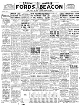 Fords and Raritan Township Friday Morning, November 6, 1936