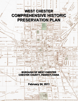 West Chester Comprehensive Historic Preservation Plan Chester County, Pennsylvania