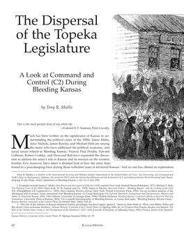 The Dispersal of the Topeka Legislature