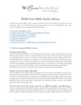 Build Your Bible Study Library