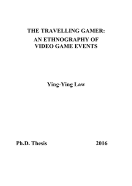 The Travelling Gamer: an Ethnography of Video Game Events