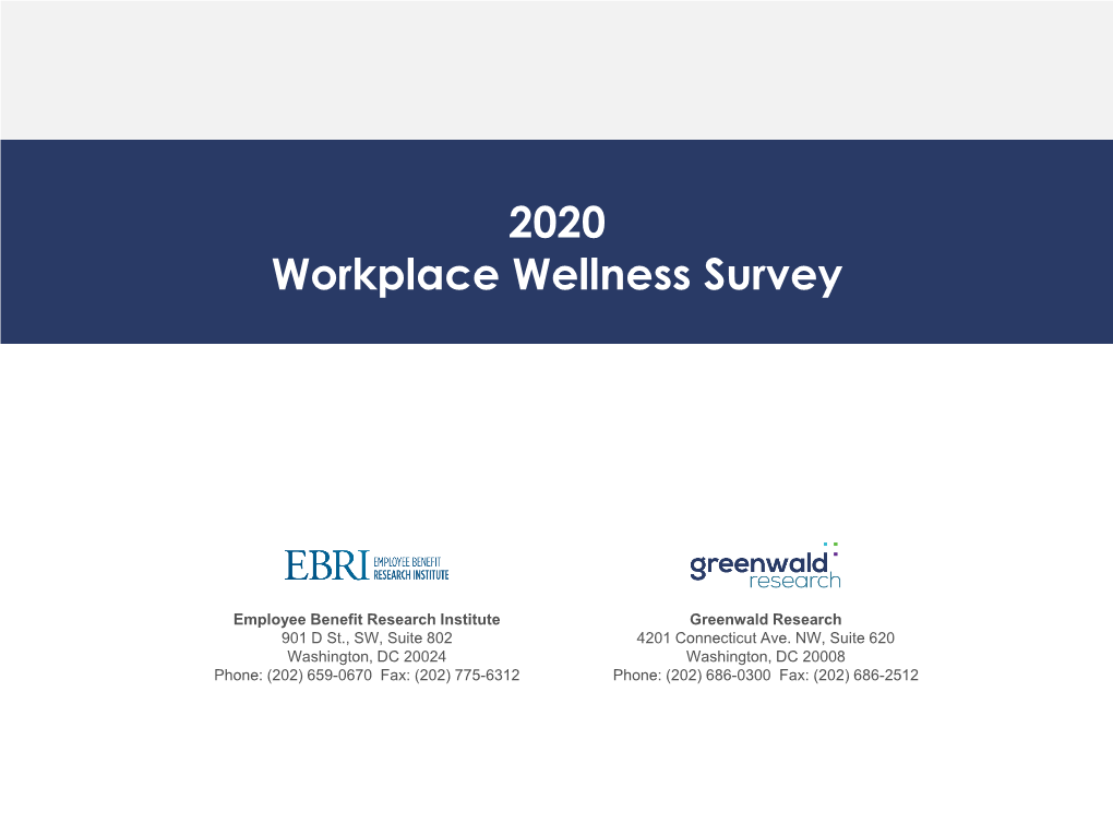 2020 Workplace Wellness Survey