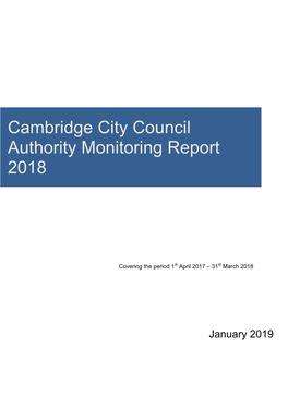 Cambridge City Council Authority Monitoring Report 2018